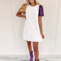 Olivia Dress - Purple/Gold