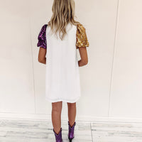 Olivia Dress - Purple/Gold