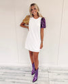 Olivia Dress - Purple/Gold