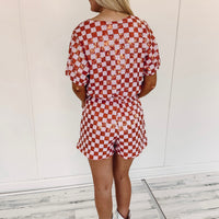 Orange Checkered Shorts