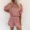 Orange Checkered Top