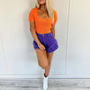 Purple Flutter Shorts