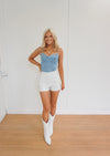 White Rhinestone Shorts