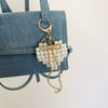 Bow Pearl Heart Bag Charm