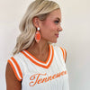 Orange Football Earrings