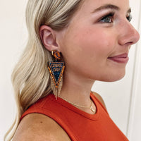 Game-Day Earrings - Blue/Orange