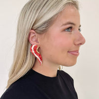 Red/White Wing Earring