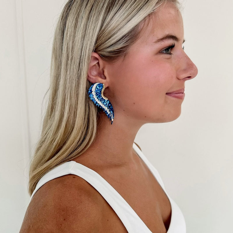 Blue/White Wing Earring