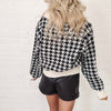 Houndstooth Half Zip - Black