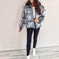 Metallic Puffer Jacket