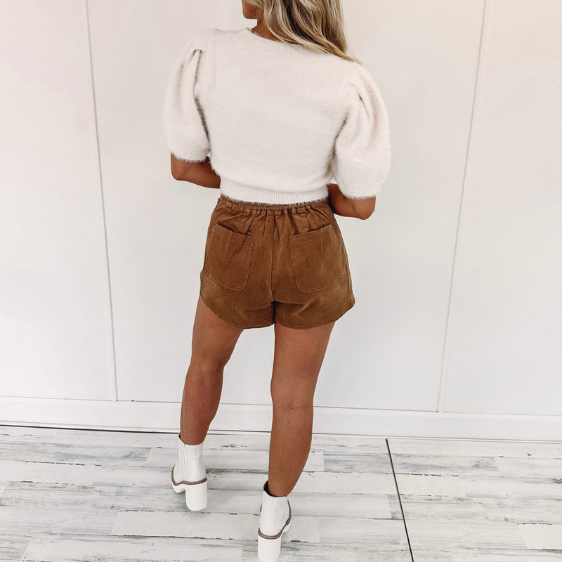 Diana Corduroy Shorts - Brown