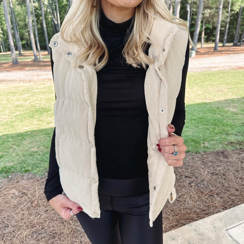 Diana Cord Puffer Vest