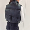 Leather Puffer Vest - Black