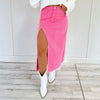 Pink Denim Skirt