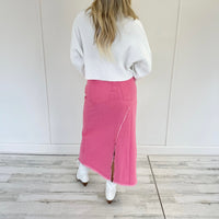 Pink Denim Skirt