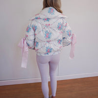 Floral Puffer Jacket - White