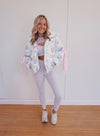 Floral Puffer Jacket - White