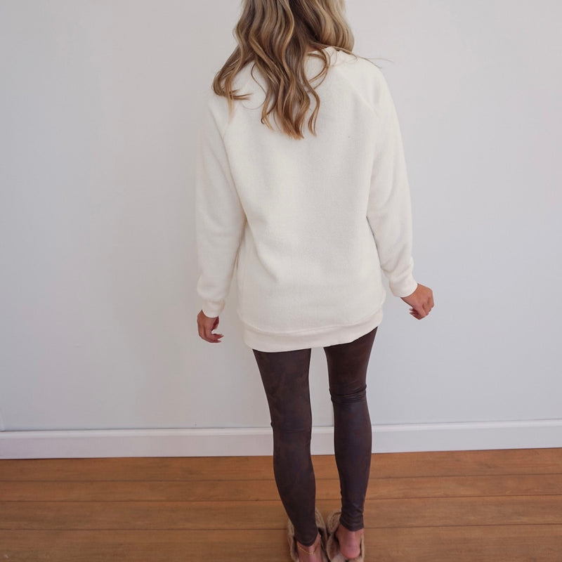 Natalie Fleece Pullover - Ivory