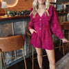 Blakely Corduroy Romper - Burgundy