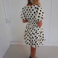 Sallie Polka Dot Dress - Cream/Black