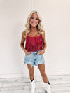 Gloria Fringe Tank - Red