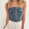 Kaylani Denim Corset Top