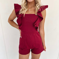 Megan Romper - Burgundy