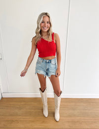 Macie Crop Top - Red