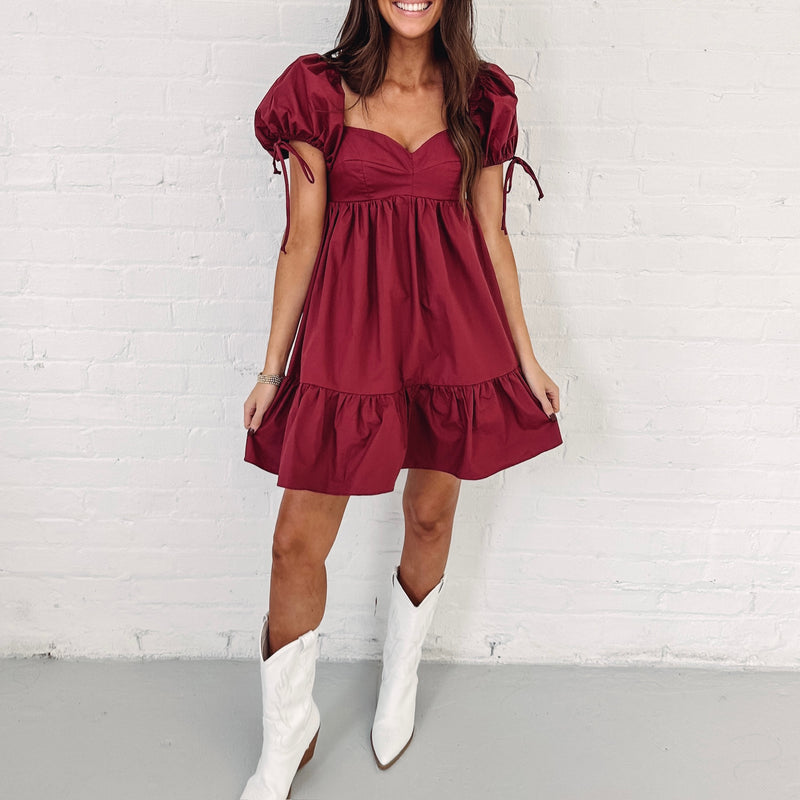 Ingrid Dress - Burgundy