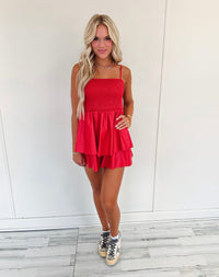 Caroline Romper - Red