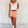 Checkered Shorts - Orange/White