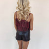 Gloria Fringe Tank - Crimson