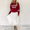 Gameday Sweater - Burgundy/White