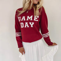 Gameday Sweater - Burgundy/White