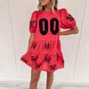 Bulldog Babydoll Dress - Red