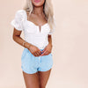 Kimberly Eyelet Top - White