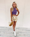 Stella Shorts - Gold Metallic