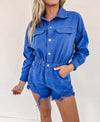 Madison Denim Romper - Royal Blue