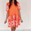 Tiger Babydoll Dress - Orange