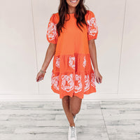 Tiger Babydoll Dress - Orange