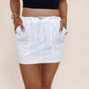 White Cargo Mini Skirt