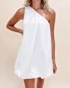 Off Shoulder Bubble Dress - White