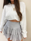 Smocked Skirt - Grey