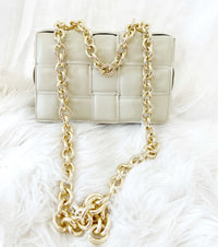 Cassi Chain Crossbody- Chalk