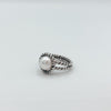 The Sterling Silver Pearl Cable Ring