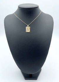 Rectangle Initial Card Necklace