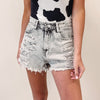 Grey Washed Denim Shorts