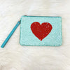 Sequin Heart Clutch