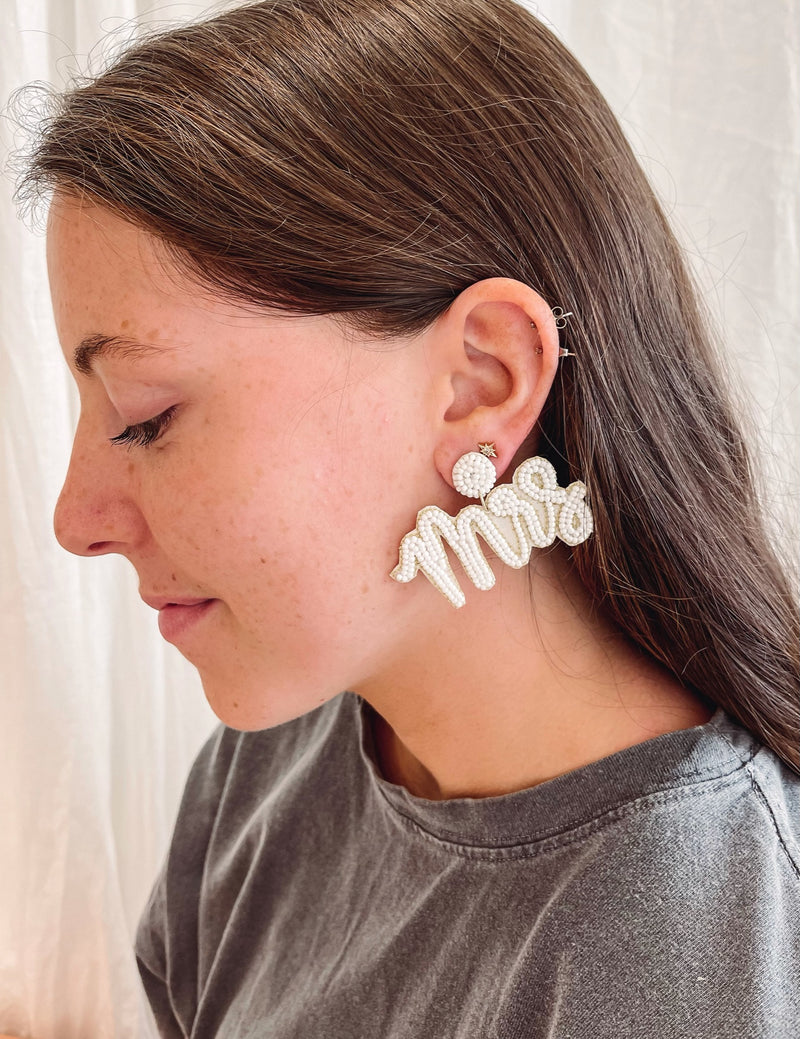 Cursive Mrs. Earrings