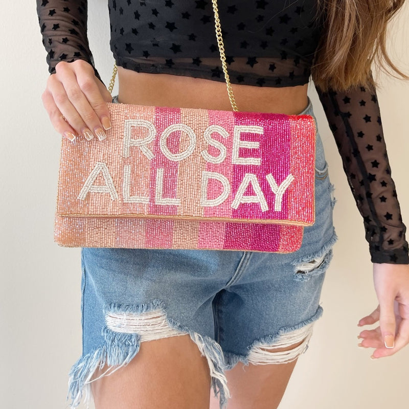 Rose All Day Beaded Crossbody + Clutch